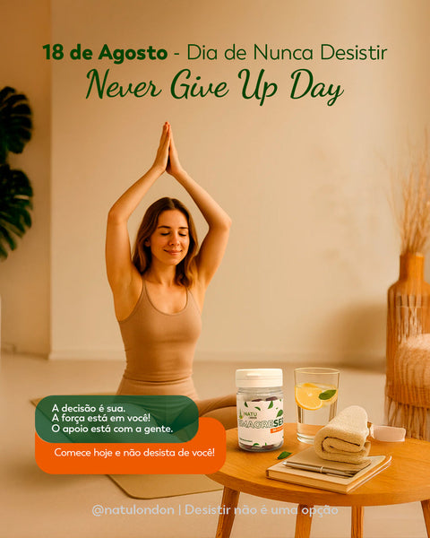 Dia 18 de agosto -Dia de Nunca Desistir (Never Give Up Day)