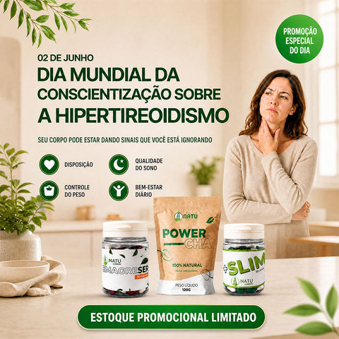 02 de Junho - Dia Mundial da Conscientização sobre a Hipertireoidismo - Seu corpo está acelerado demais? Entenda os sinais que a tireoide pode estar dando.